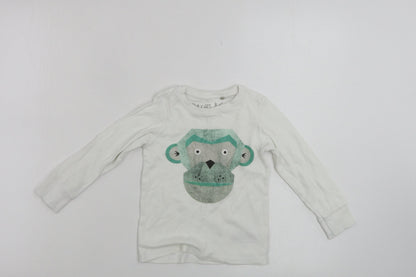 Additional front view of Next boys’ white jumper, size 2-3, years
