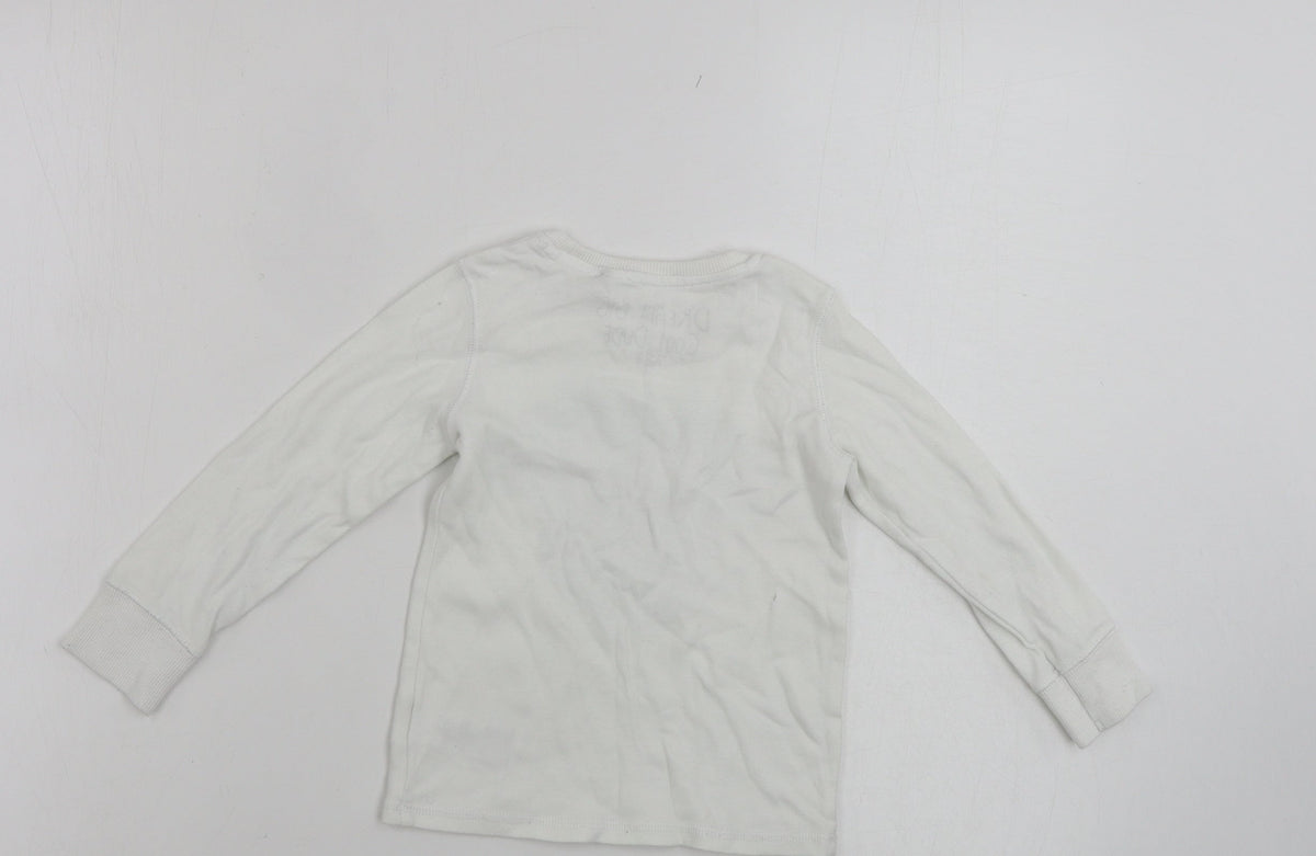 Back view of Next boys’ white jumper, size 2-3, years