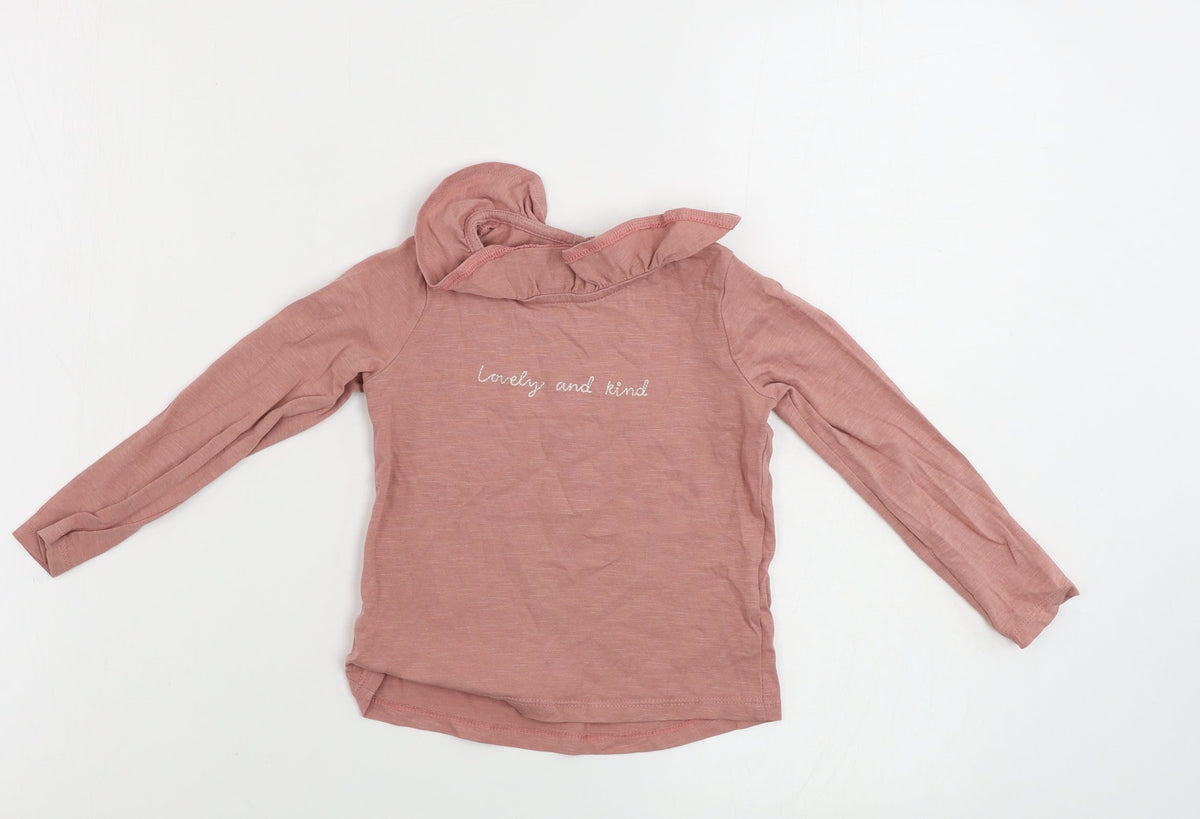 Additional front view of Tu girls’ pink basic t-shirt, size 2-3, years