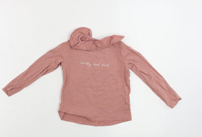 Additional front view of Tu girls’ pink basic t-shirt, size 2-3, years