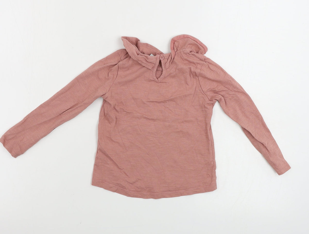 Back view of Tu girls’ pink basic t-shirt, size 2-3, years