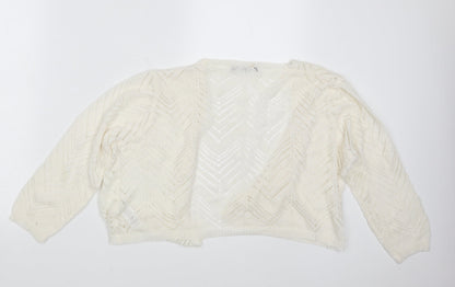 Womens UK Size M Bonmarché Ivory Wrap Jumper