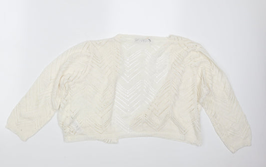 Womens UK Size M Bonmarché Ivory Wrap Jumper