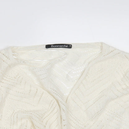 Womens UK Size M Bonmarché Ivory Wrap Jumper
