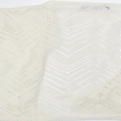 Womens UK Size M Bonmarché Ivory Wrap Jumper