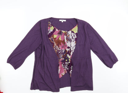 Womens UK Size L Klass Purple Pullover Jumper
