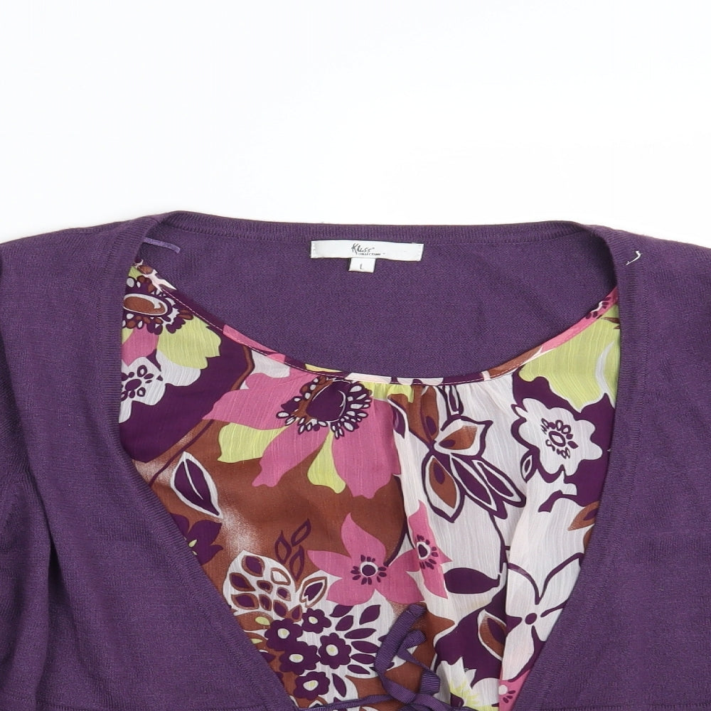Womens UK Size L Klass Purple Pullover Jumper