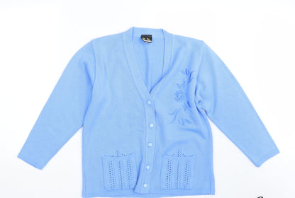 Florida Womens Blue  Knit Cardigan Jumper Size M