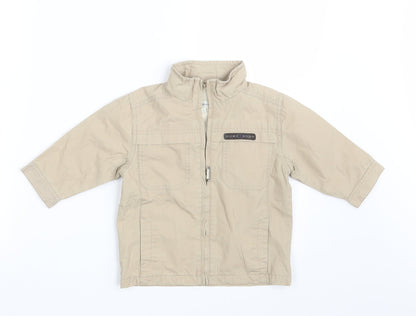 Additional front view of Chevognon boys’ beige jacket, size 12, months
