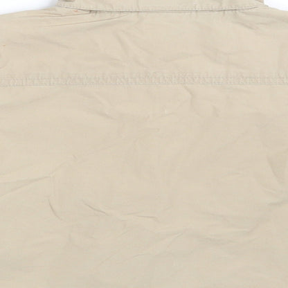 Brand and care label for Chevognon boys’ beige jacket, size 12, months