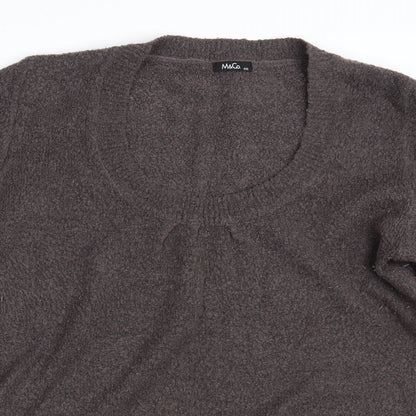 M & Co. Womens Brown  Knit Pullover Jumper Size 2XL