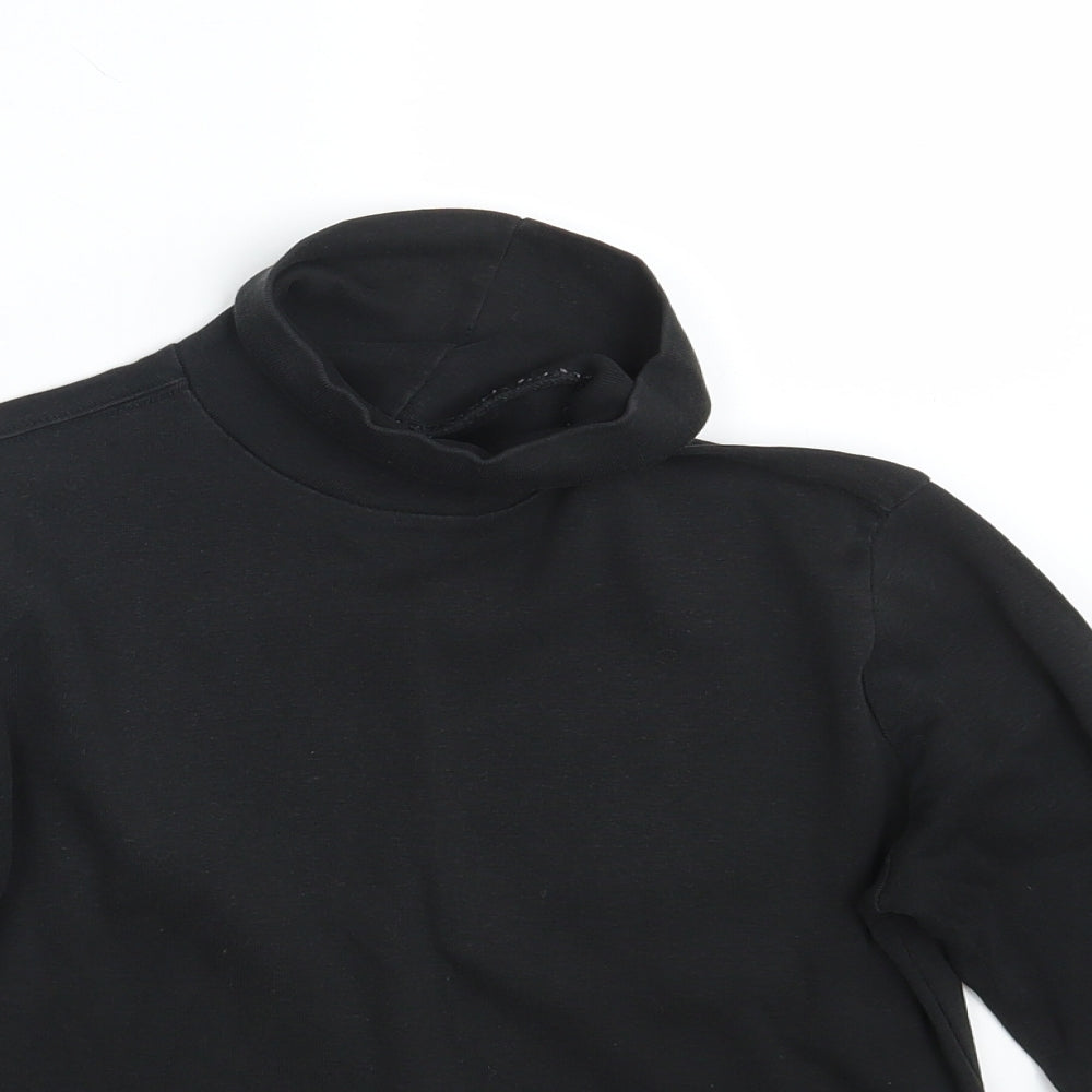 Close-up detail of Marks & Spencer women’s black pullover sweatshirt, size UK 10