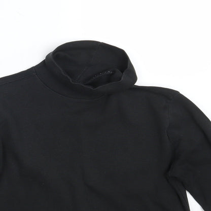 Close-up detail of Marks & Spencer women’s black pullover sweatshirt, size UK 10