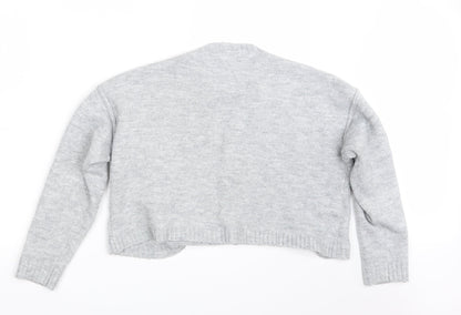 Candy Girls Grey  Knit Pullover Jumper Size 13 Years  - Cropped