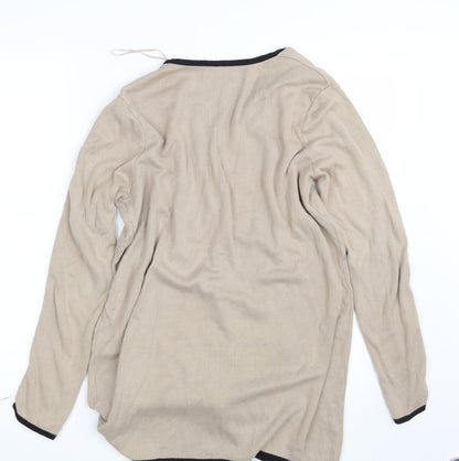 Dana Buchman Womens Beige  Rayon Wrap Jumper Size L