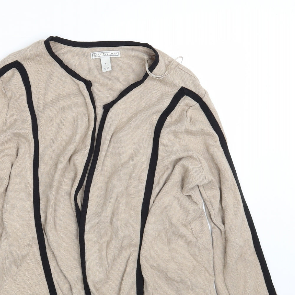 Dana Buchman Womens Beige  Rayon Wrap Jumper Size L
