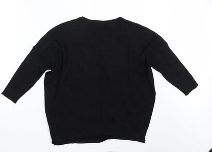 Saint Tropez Womens Black   Pullover Sweatshirt Size L
