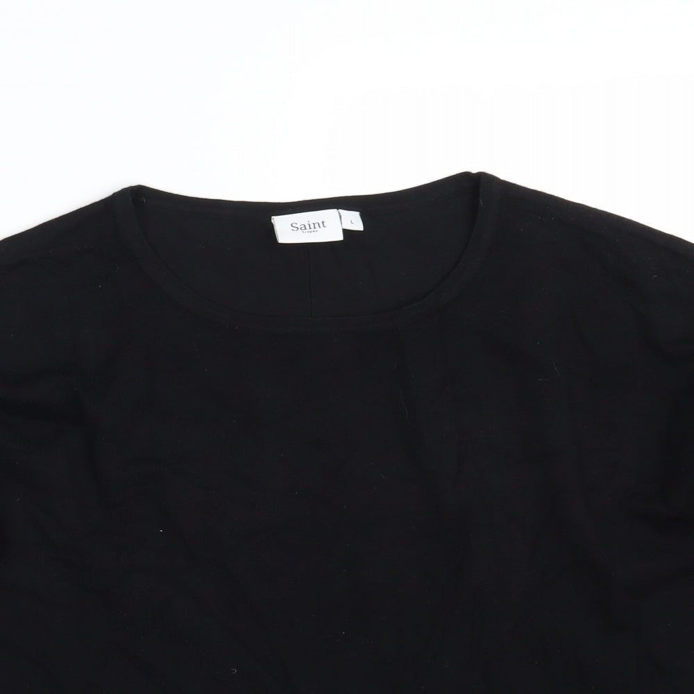 Saint Tropez Womens Black   Pullover Sweatshirt Size L