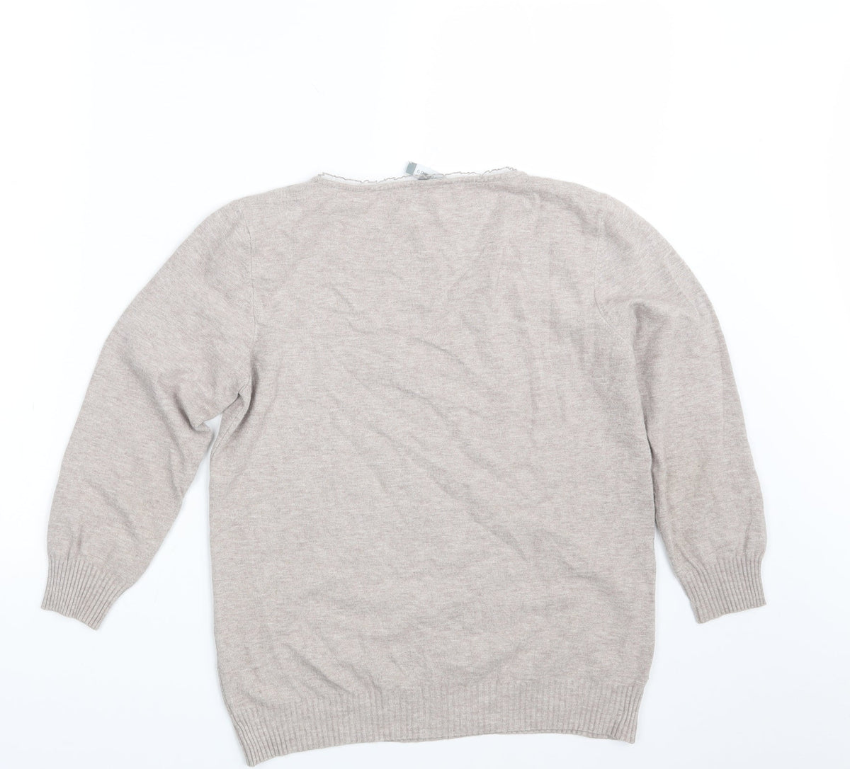 Back view of Per Una women’s purple knit pullover sweatshirt, size UK 12