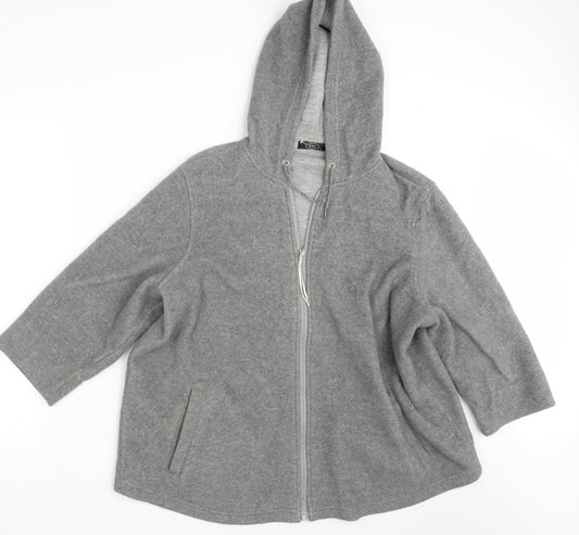 Womens UK Size L BM Grey Full Zip Jumper