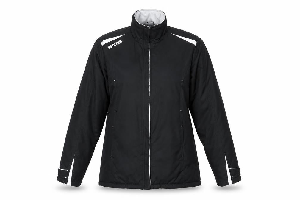 Front view of Errea women’s black jacket, size S