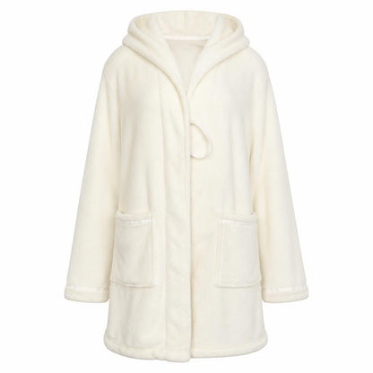 Front view of Dorothy Perkins women’s ivory solid top robe, size S
