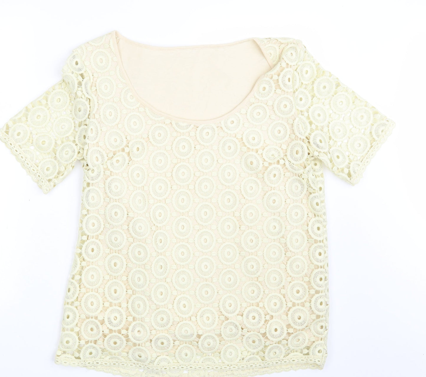 Womens UK Size One Size Preworn Yellow Basic T-Shirt
