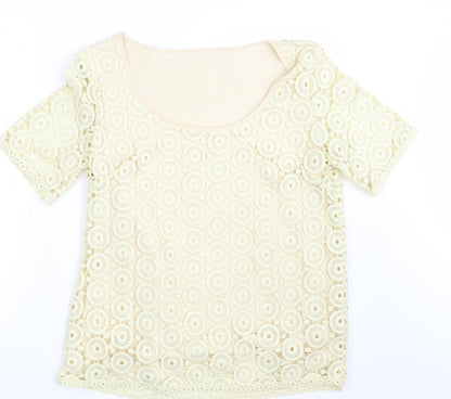 Womens UK Size One Size Preworn Yellow Basic T-Shirt