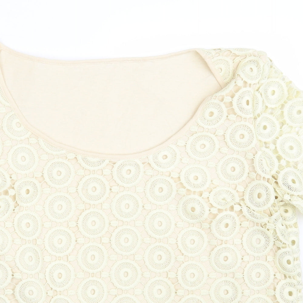 Womens UK Size One Size Preworn Yellow Basic T-Shirt