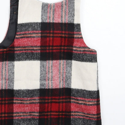 F&F Girls Multicoloured Check  Pinafore/Dungaree Dress  Size 12-18 Months