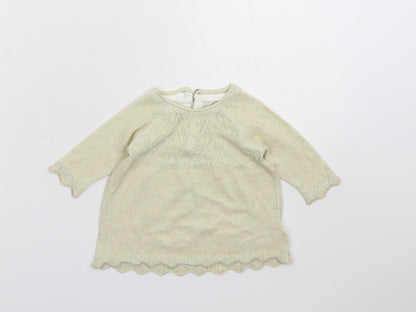 Merc Girls Gold  Knit Pullover Jumper Size 0-3 Months