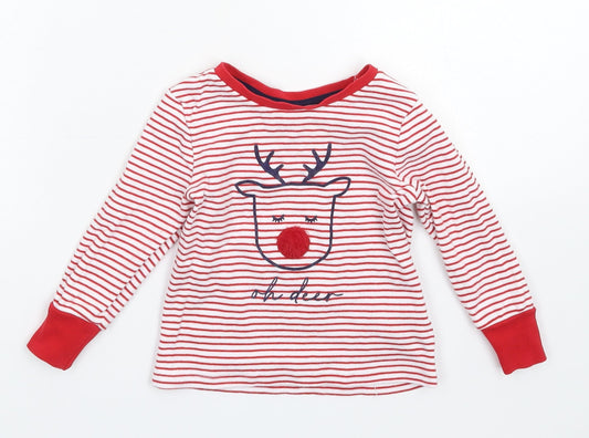 George Baby White Striped  Pullover Jumper Size 18-24 Months