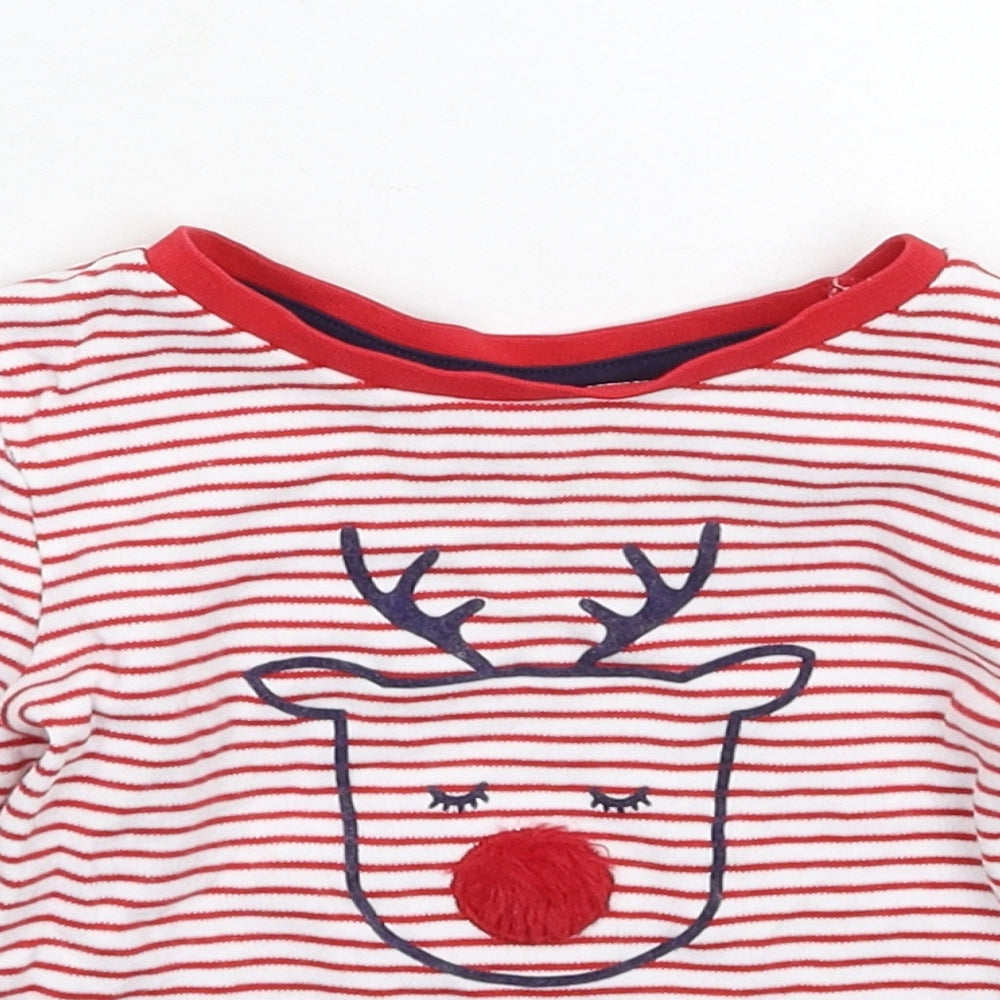 George Baby White Striped  Pullover Jumper Size 18-24 Months
