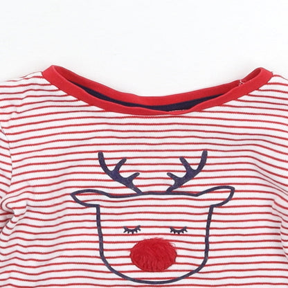 George Baby White Striped  Pullover Jumper Size 18-24 Months