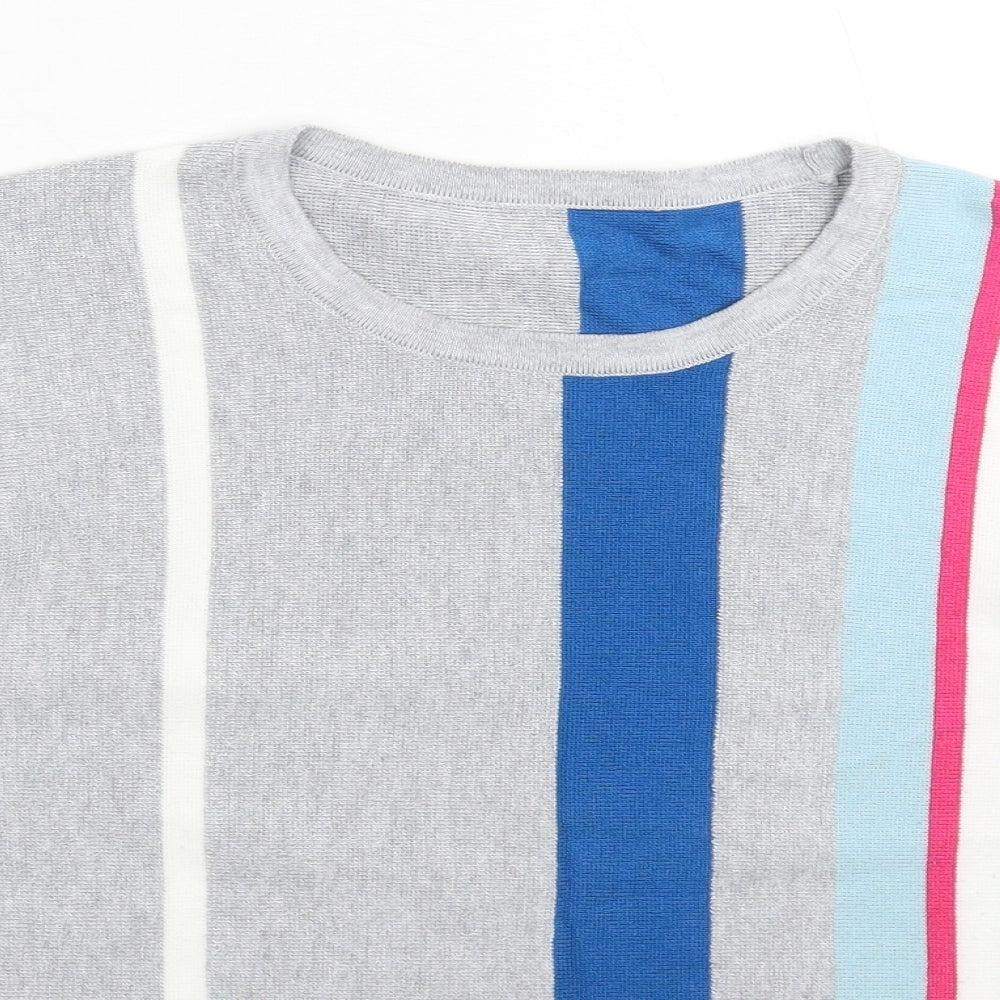 TU Womens Grey Striped Knit Pullover Jumper Size 16