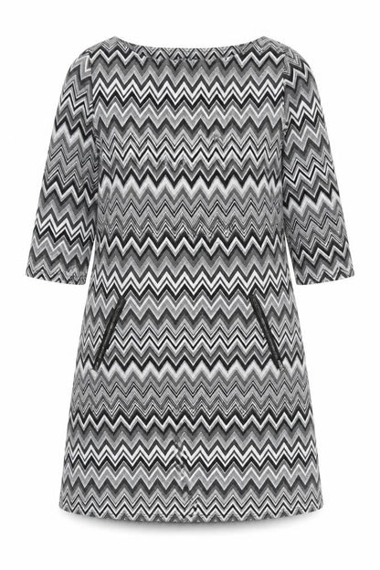 Front view of vegas women’s multicoloured geometric fit & flare, size L