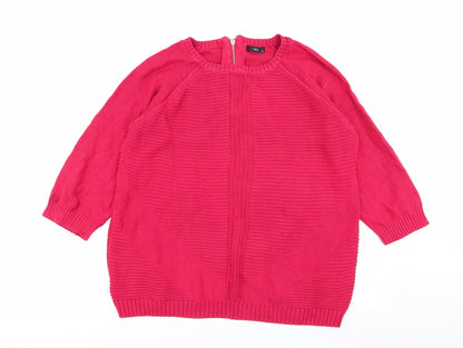 Womens UK Size 18 M&Co Red Pullover Jumper