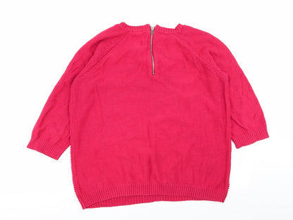 Womens UK Size 18 M&Co Red Pullover Jumper
