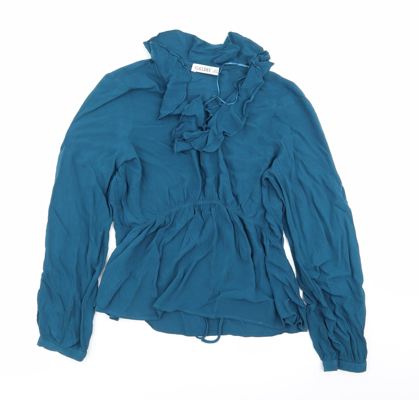 Womens UK Size 10 Gallery Blue Basic Blouse