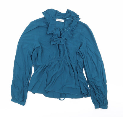 Womens UK Size 10 Gallery Blue Basic Blouse