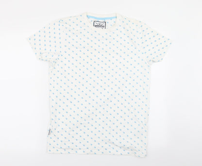 Gotcha Womens White Geometric  Basic T-Shirt Size M