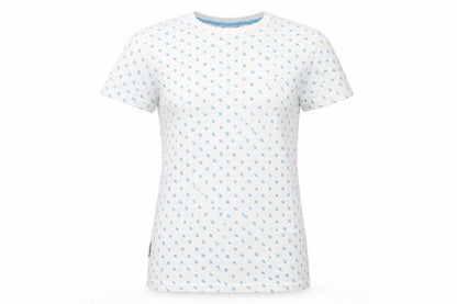 Front view of Gotcha women’s white geometric basic t-shirt, size M