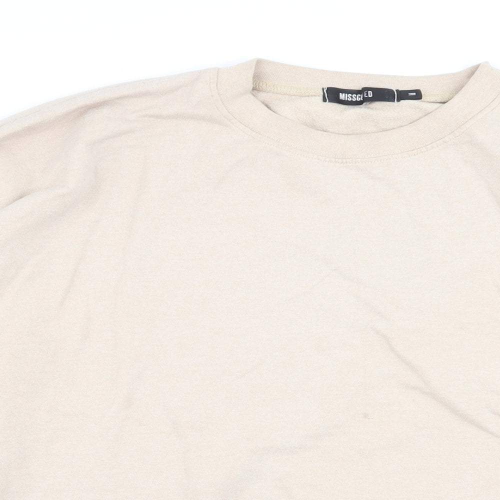 Womens UK Size M Missguided Beige Pullover Jumper