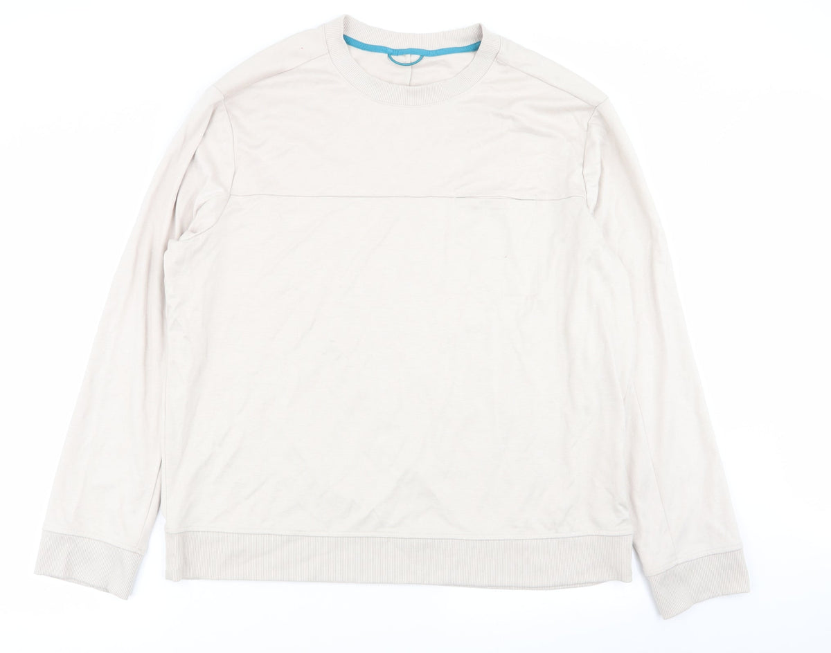 Additional front view of all in motion men’s beige jumper, size XL