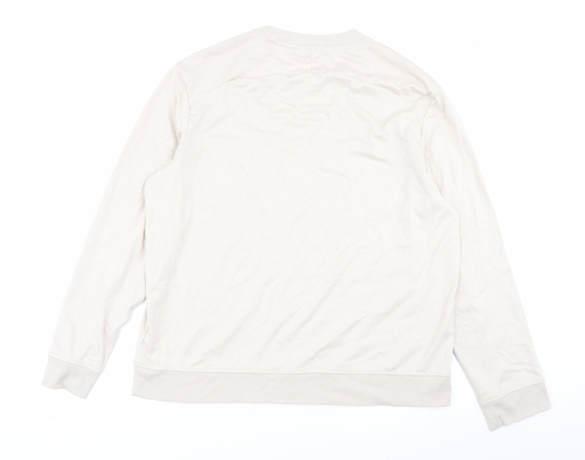Back view of all in motion men’s beige jumper, size XL