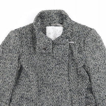 RJR.John Rocha Womens Multicoloured Geometric  Overcoat Coat Size 8