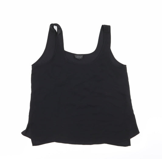 Womens UK Size 10 Topshop Black Basic Tank
