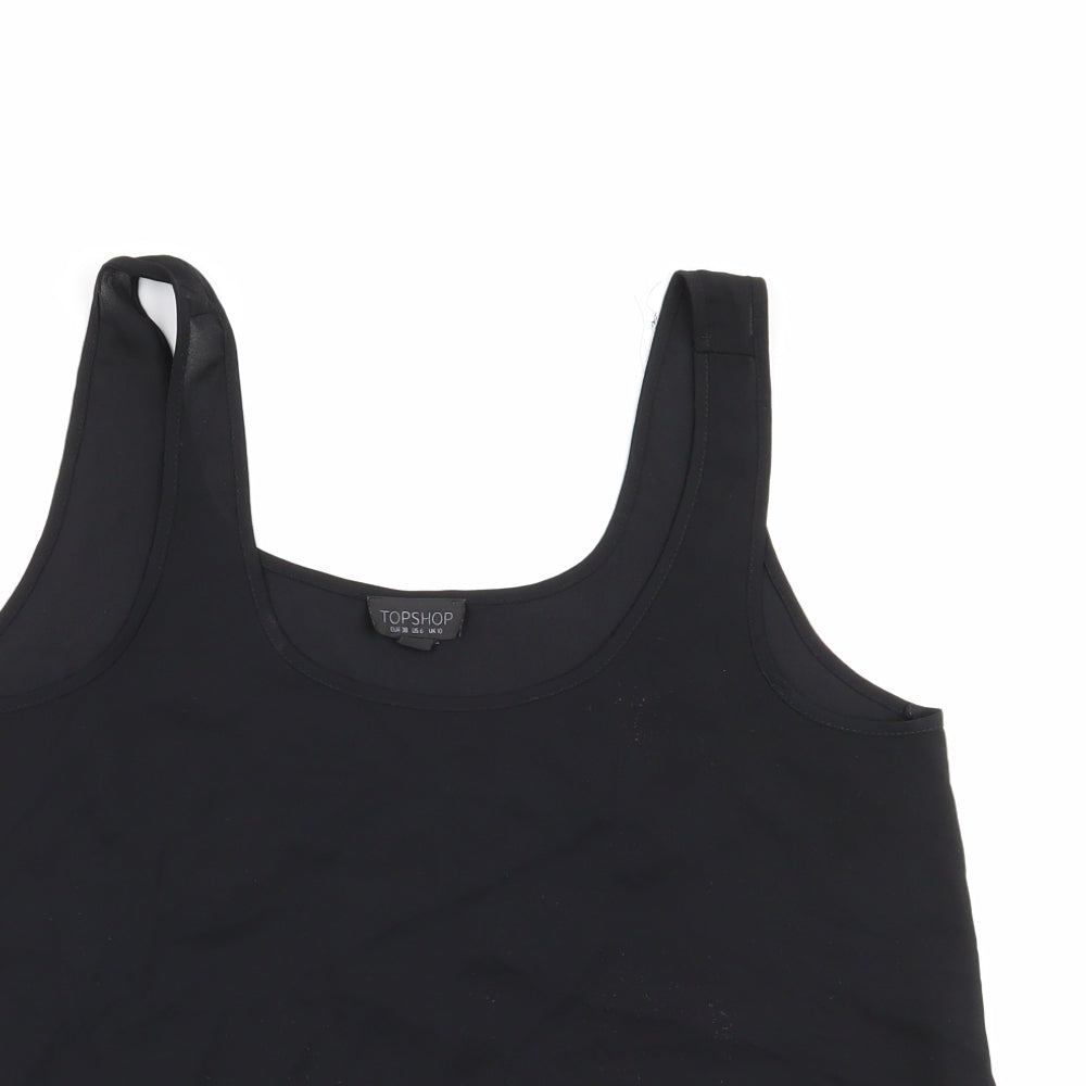 Womens UK Size 10 Topshop Black Basic Tank