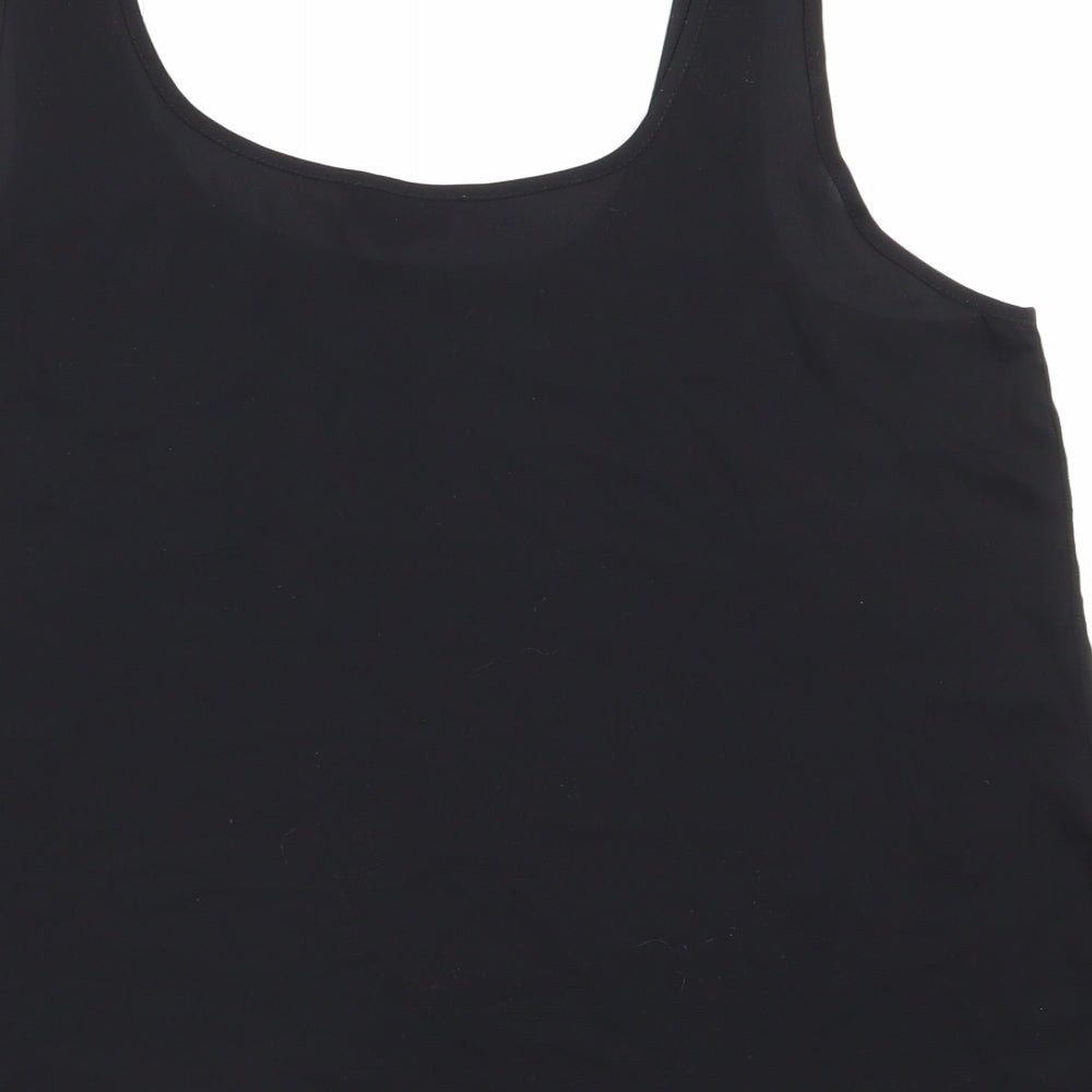 Womens UK Size 10 Topshop Black Basic Tank