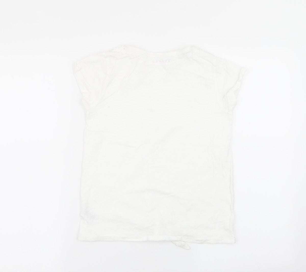 Back view of Nutmeg girls’ white basic t-shirt, size 10-11, years